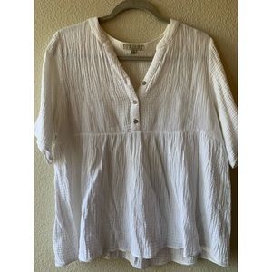 Polagram White Peplum Babydoll Top